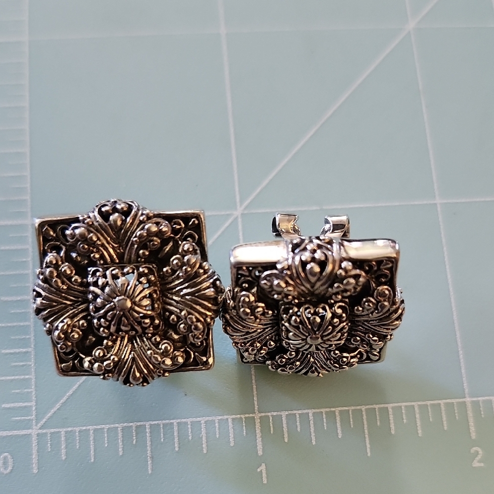 Nwt Jtv Artisan Gem Collection Of Bali Floral Sterling Silver Earrings